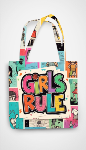 Tote bag with Zipper - Girls Rule